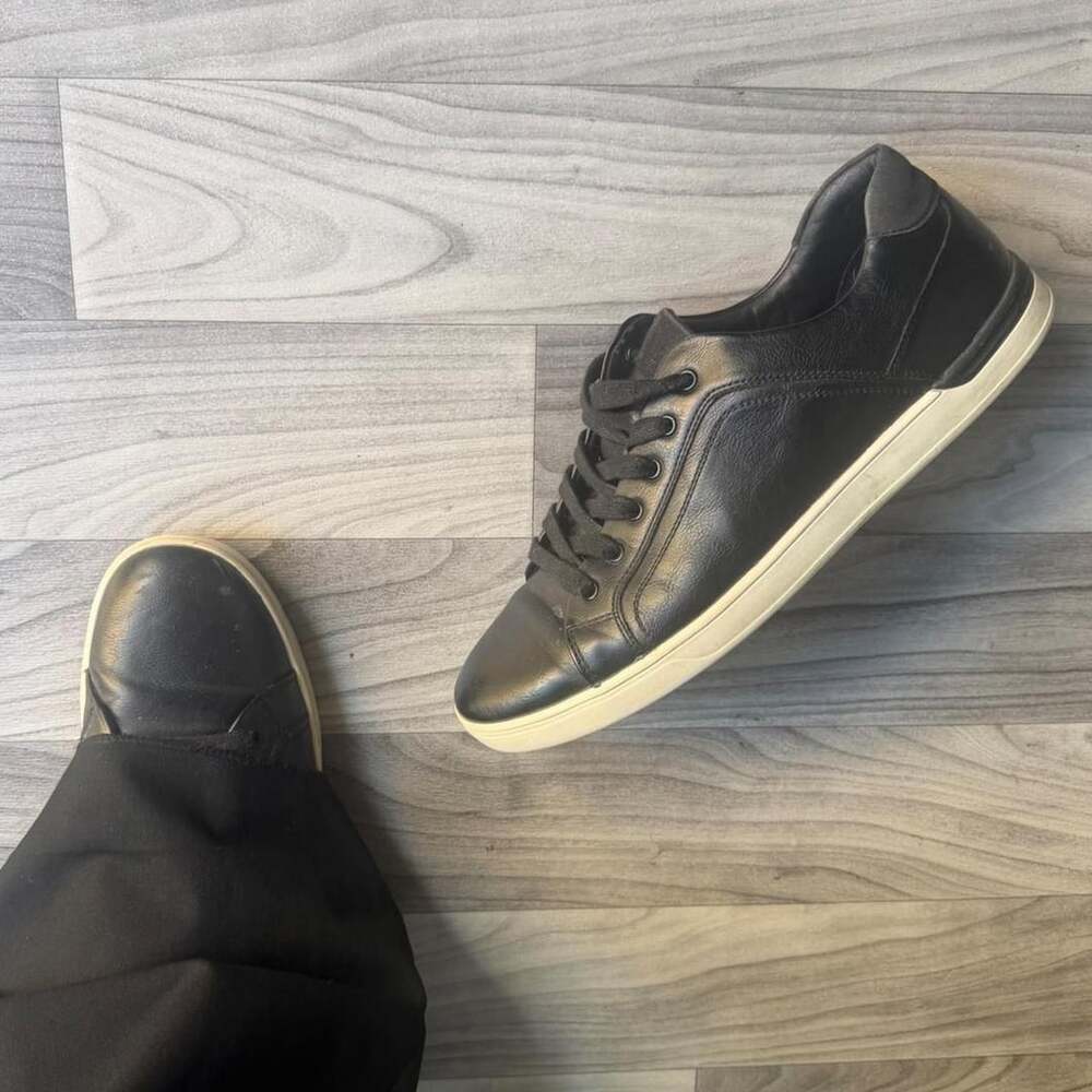 Bruno Marc Black Leather Sneakers US 11